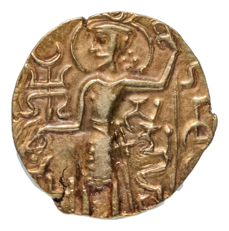 Gupta Empire, Gadahara-Samudra, c. late 4th century, AV dinar, 7.62 g. Archer