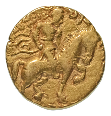 Gupta Empire, Chandragupta II, c. 380-413, AV dinar, 7.36 g. Horseman
