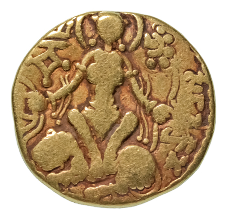Gupta Empire, Chandragupta II, c. 380-413, AV dinar, 7.41 g. Lion slayer with sword