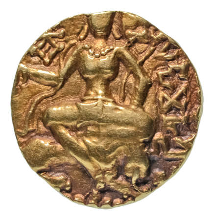 Gupta Empire, Kumaragupta I, c. 415-455, AV dinar, 8.09 g. Lion slayer