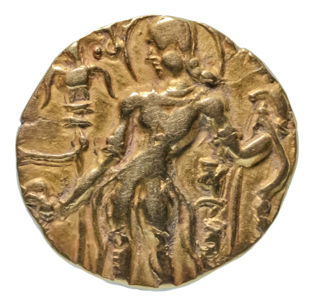 Gupta Empire, Skandagupta, c. 455-467, AV dinar, 8.48 g. Archer