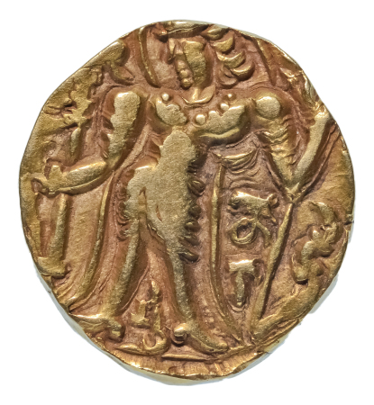 Gupta Empire, Narasimhagupta, c. 495-530, AV dinar, 9.44 g. Archer