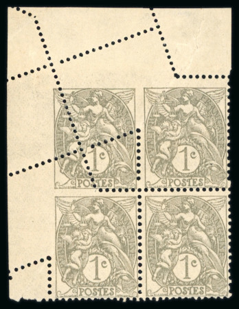Stamp of France » Variétés et curiosités 1900, Blanc Y&T n°107, 1c gris-noir, belle variété