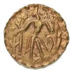 Stamp of Coins » Post-Gupta Post Gupta, Bengal, Samatata region, Khadga dynasty, Sri dharanarata (possibly), c. 675-700, AV dinar, 5.71 g.