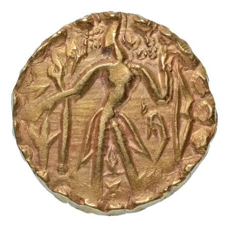 Stamp of Coins » Post-Gupta Post Gupta, Bengal, Samatata region, Khadga dynasty, Sri dharanarata (possibly), c. 675-700, AV dinar, 5.71 g.