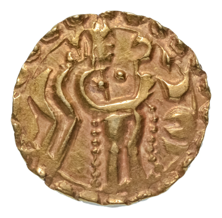 Post Gupta, Bengal, Samatata region, Khadga dynasty, Sri dharanarata (possibly), c. 675-700, AV dinar, 5.71 g.