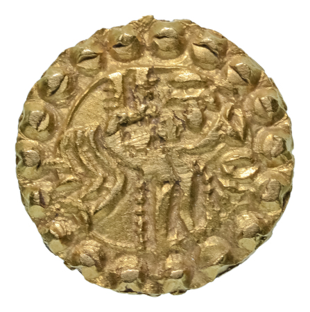 Post Gupta, Bengal, Samatata region, anonymous issue, c. 675-700, AV dinar, 5.60 g.