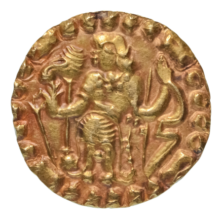 Post Gupta, Bengal, Samatata region, anonymous issue, c. 675-700, AV dinar, 5.74 g.