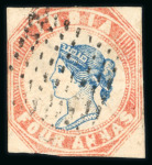 Stamp of India » 1854 Lithographs 1854 Lot of six 4a cut square examples depicting examples from 1st, 2nd, 4th and 5th printings