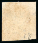 Stamp of India » 1854 Lithographs 1854 Lot of six 4a cut square examples depicting examples from 1st, 2nd, 4th and 5th printings