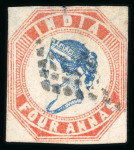 Stamp of India » 1854 Lithographs 1854 India 4a A lot of SIX  4a Lithographs showing