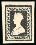 Stamp of India » 1854 Lithographs 1890 QV Gothic head essays. Five examples of the 1890 impressions of Queeen Victoria Gothic head essays