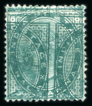 Stamp of India » 1855-1946 De La Rue and later Crown Colony Issues 1882 1/2a green double impression variety, mint o.g.