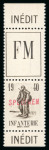 Stamp of France » Franchise Militaire 1940, Vignette FM Infanterie n°10A, rare ensemble de