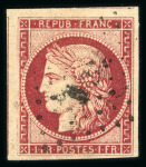 Stamp of France » Collections 1849-1870, sur une plaquette, lot de 5 timbres classiques