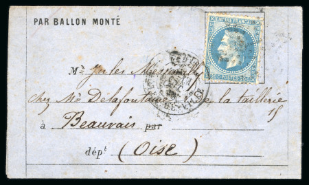 Stamp of France » Ballons Montés 1870, Lettre par Ballon Monté "Le Washington" ou "Le