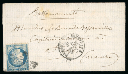 Stamp of France » Ballons Montés 1871, Lettre par Ballon Monté "La Poste de Paris" à destination de St Lo (Manche)