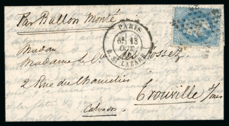 Stamp of France » Ballons Montés 1870, Lettre par Ballon Monté "Le Godefroy Cavaignac"