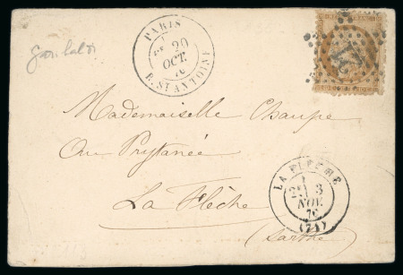 Stamp of France » Ballons Montés 1870, Carte postale par Ballon Monté "Le Garibaldi"