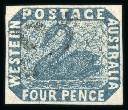 Stamp of Australia » Western Australia 1854 4d slate-blue, good even margins, lightly used
