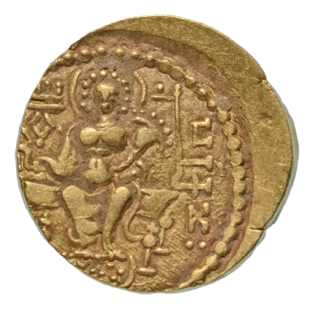 Gupta Empire, Samudragupta, c. 335-375, AV dinar, 7.59 g. Javelin