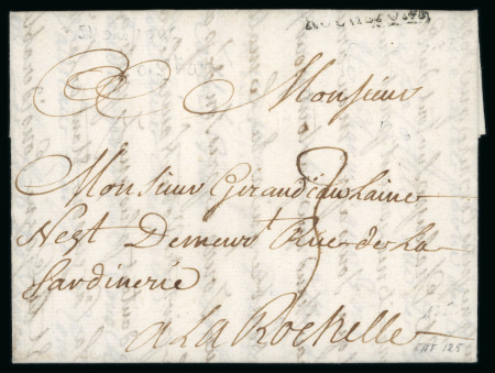 Stamp of Haiti » French Colony of St. Domingue 1746 entire Saint Marc to La Rochelle