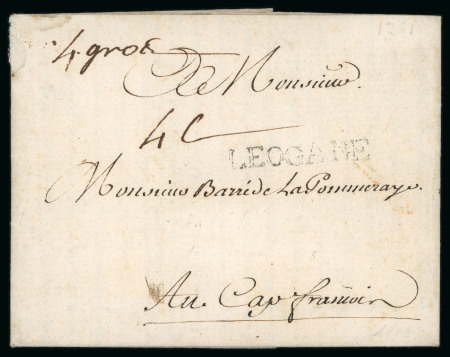 Stamp of Haiti » French Colony of St. Domingue 1761 Incoming Nantes to Cap Francais entire via Leogane