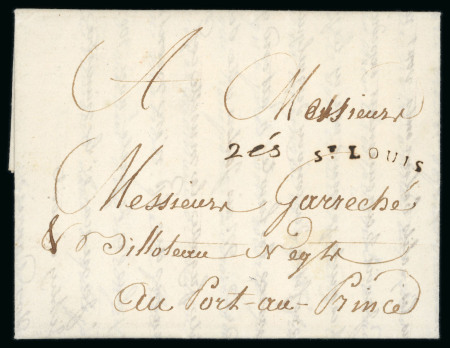 Stamp of Haiti » French Colony of St. Domingue 1781 Nantes to Port au Prince entire, St Louis transit