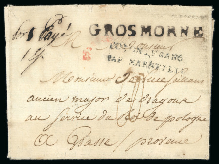 Stamp of Haiti » French Colony of St. Domingue 1784 prepaid entire Gros Morne to France