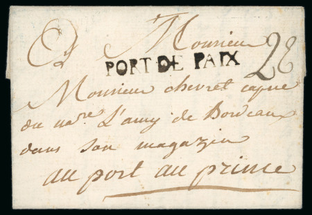 Stamp of Haiti » Republic St. Domingue 1786 Port De Paix to Port au Prince entire