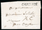 Stamp of Haiti » Republic St. Domingue 1787 Cavaillon to Au Cayes entire