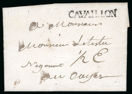 Stamp of Haiti » Republic St. Domingue 1787 Cavaillon to Au Cayes entire