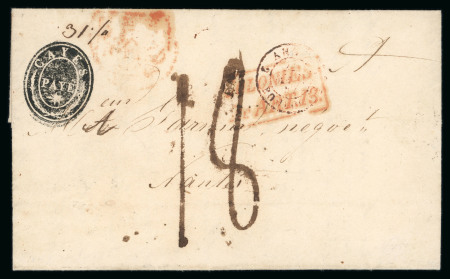 Stamp of Haiti » Pre-Stamp 1847 Cayes negative seal entire to Nantes