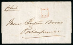 Stamp of Haiti » Pre-Stamp 1874 Port Paye red handstamp entire