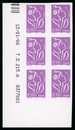 Stamp of France » Variétés et curiosités 2006, Lamouche Y&T n° 3732, 10c violet-rouge en bloc