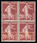 Stamp of France » Variétés et curiosités 1907, Semeuse Y&T n°139, 20c brun-rouge avec variété