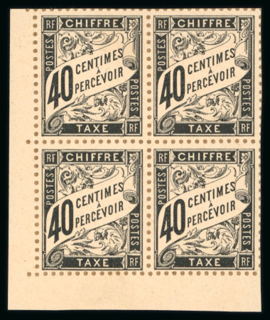 Stamp of France » Timbres-Taxe 1900, Taxe Y&T n°10 à 19, tirage sur bristol en bloc