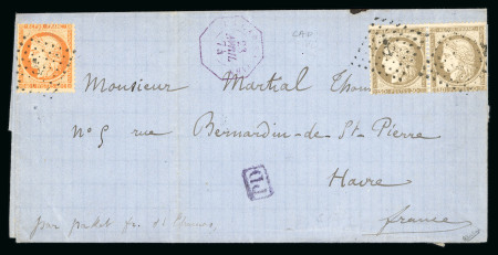 Stamp of Haiti » French Consular Mail 1874 French consular mail 30c (2) and 40c Ceres entire