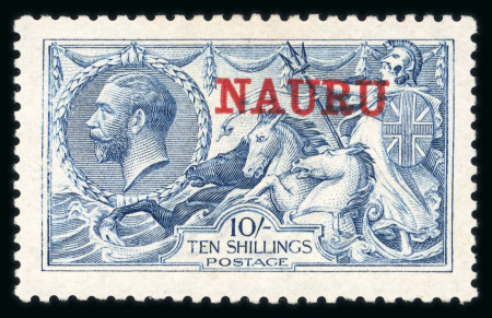 Stamp of Nauru 1916 2s6d, 5s, 10s pale blue and 10s deep bright blue mint