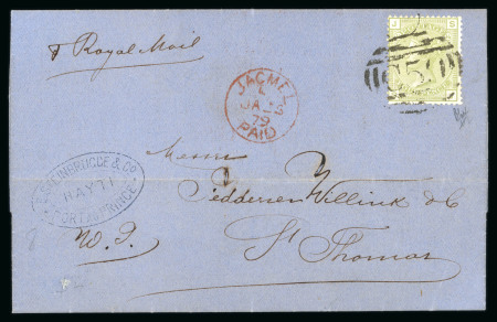 Stamp of Great Britain » British Post Offices Abroad » Haiti 1879 British Post Office Jacmel 4d sage-green entire