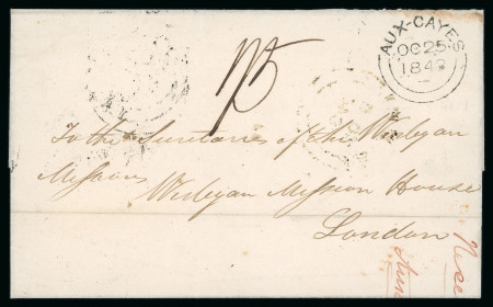 Stamp of Haiti » British Post Offices in Haiti Haiti British Post Offices 1848 Aux Cayes outer letter sheet