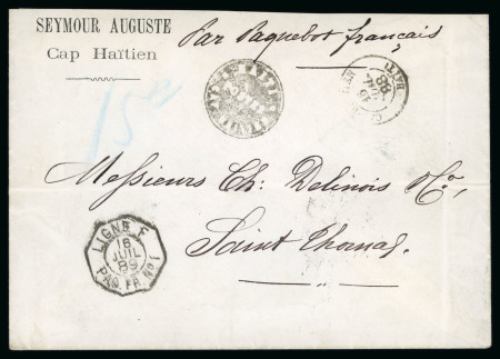 Stamp of Haiti » Republic St. Septentrionale Haiti Republique Septentrionale 1889 intaglio handstamp maritime cover