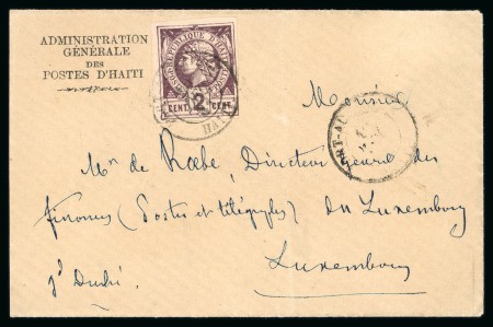 Stamp of Haiti » Liberty Heads Haiti (Liberty Head) 2c imperf cover to Luxembourg