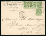Stamp of Haiti » Liberty Heads Haiti (Liberty Head) 1887 5c x 4 double rate cover to Germany