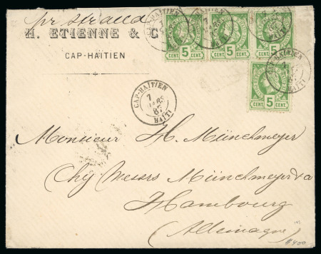 Stamp of Haiti » Liberty Heads Haiti (Liberty Head) 1887 5c x 4 double rate cover to Germany