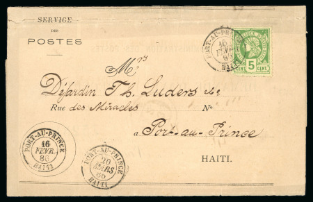 Stamp of Haiti » Liberty Heads Haiti (Liberty Head) 1886 Avis de Reception form used 5c
