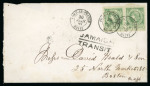Stamp of Haiti » Liberty Heads Haiti (Liberty Head) 1883 5c x 2 cover to Boston, Jamaica