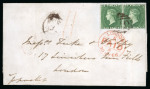 Stamp of St. Vincent Saint Vincent 1866 6d pair entire to London