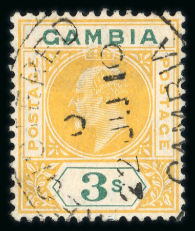 Stamp of Gambia Forgeries: Group of Madame Joseph cancellations