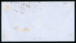 Stamp of St. Vincent St Vincent 1867 4d blue pair cover to Paris